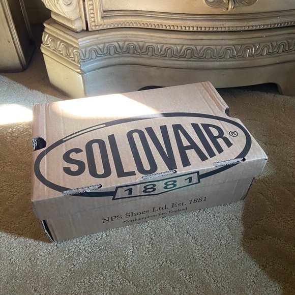 Solovair last shape 2499 Navy Rub-Off 3 Eye Gibson Shoe, M 7 W8 - Picture 4 of 7